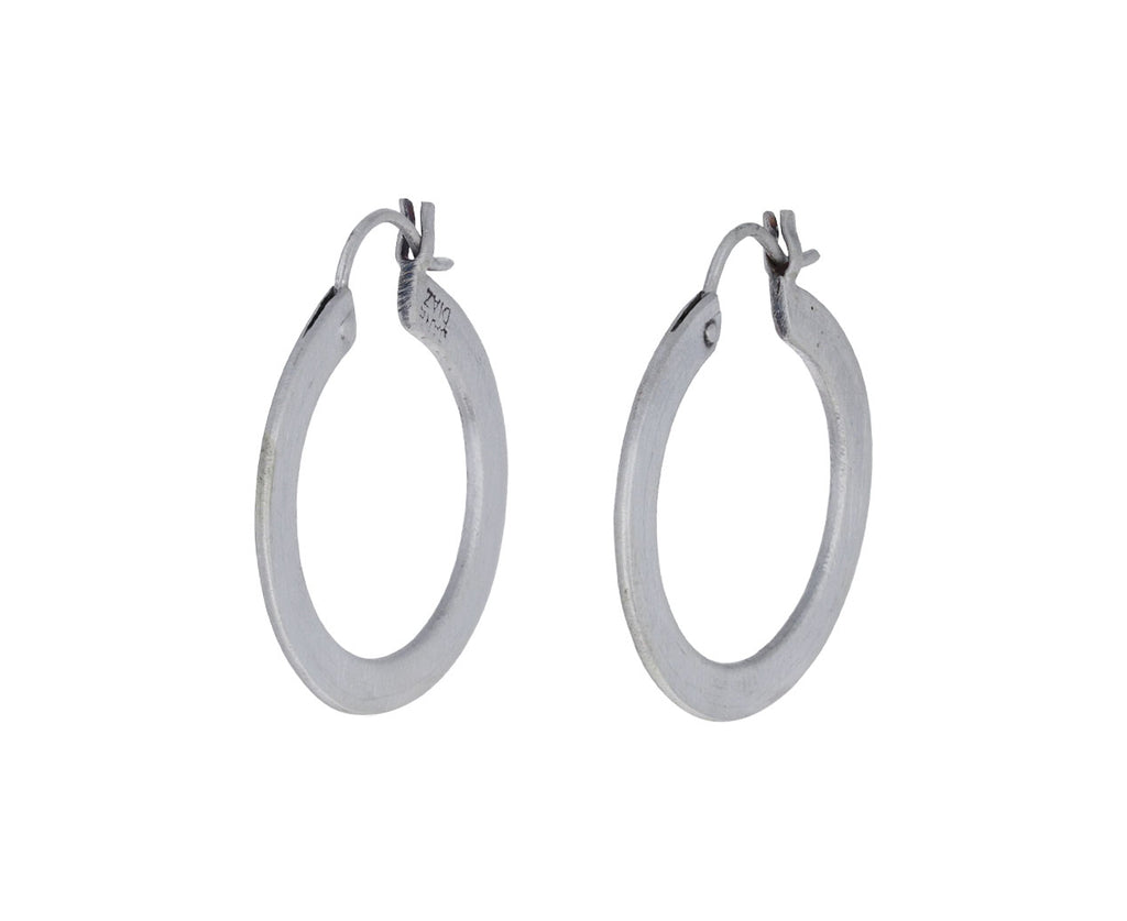 Silver Satin Finished Hoop Earrings - TWISTonline