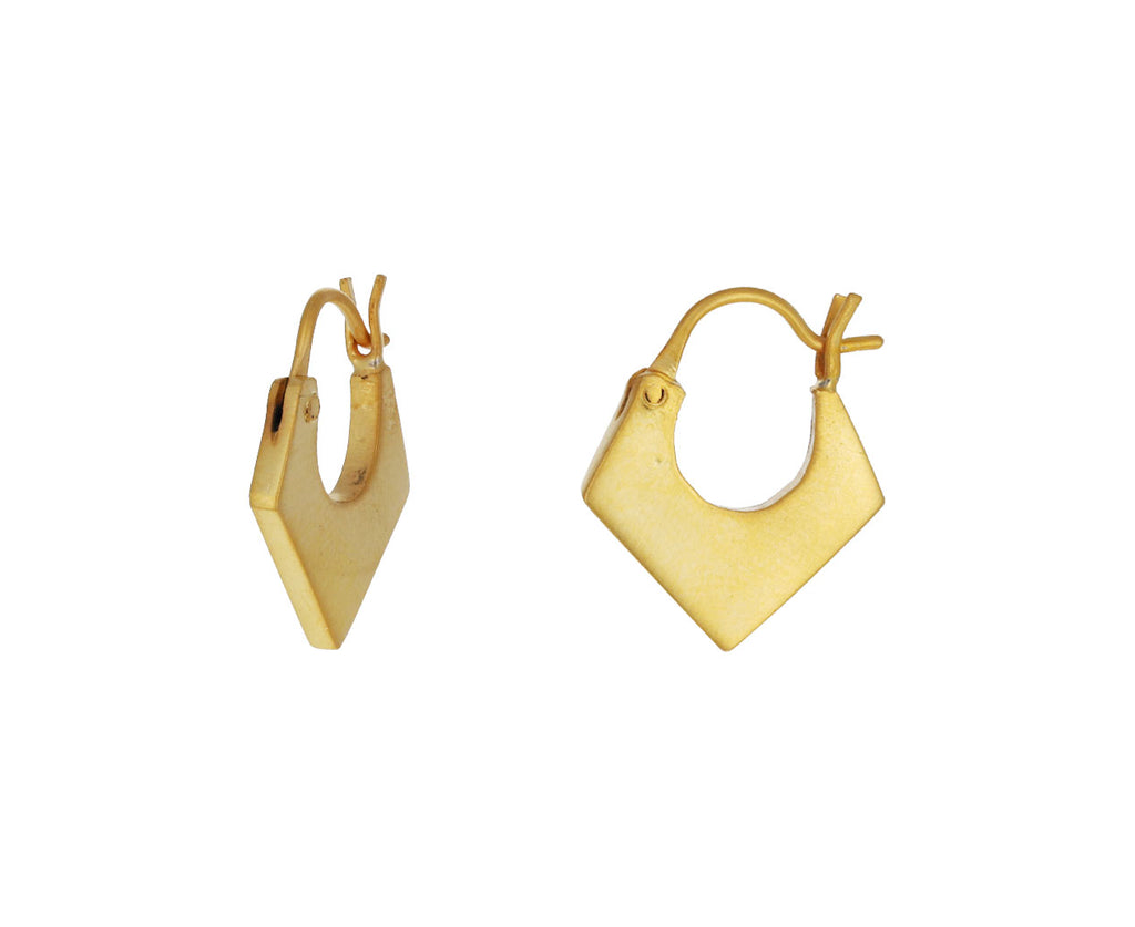 Gold Plated Three Cornered Hoop Earrings