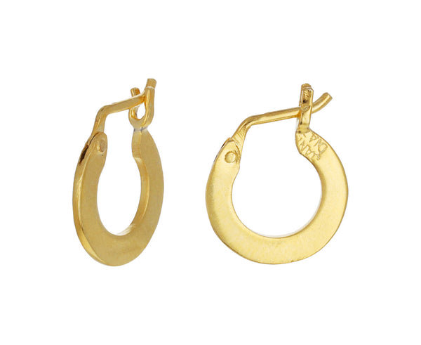 ピアス Flat Round Hoop Earrings #7115 dia-