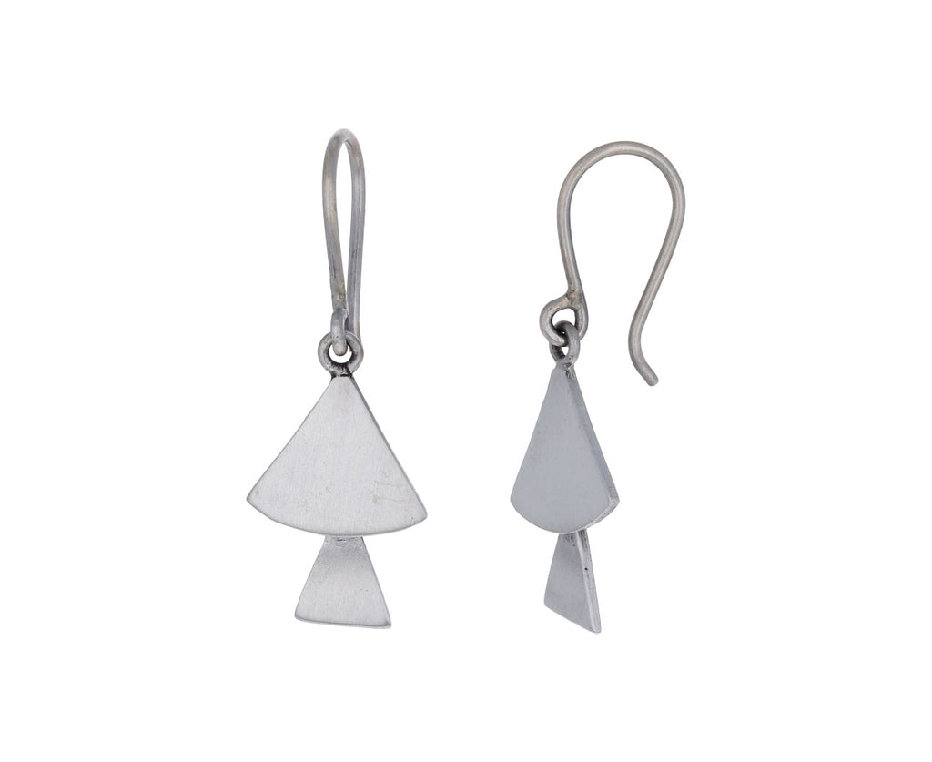 Silver Short Fan Cascade Earrings