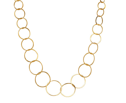 Jane Diaz Gold Plated Graduated Circle Link Chain Necklace