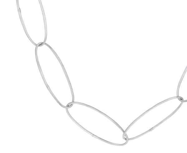 Sterling Silver Hammered Oval Link Necklace Sterling Silver Hammered Oval Link Necklace