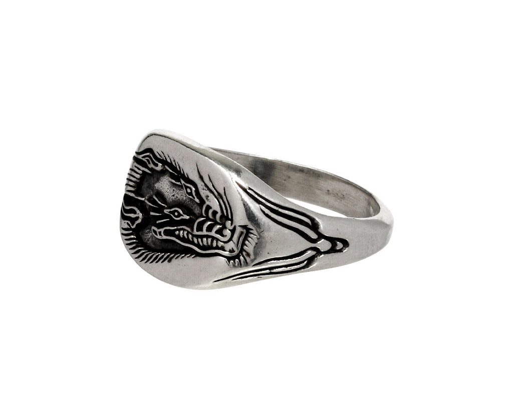 Dragon Dog Signet Ring