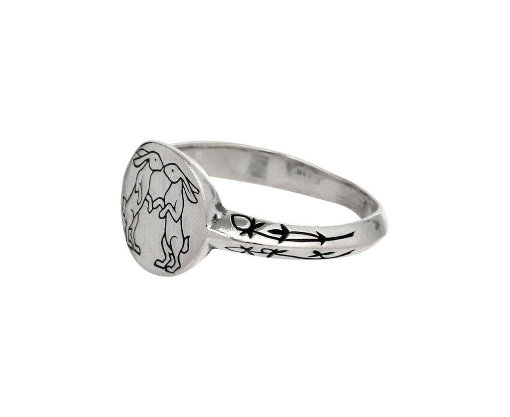 Kissing Rabbits Ring