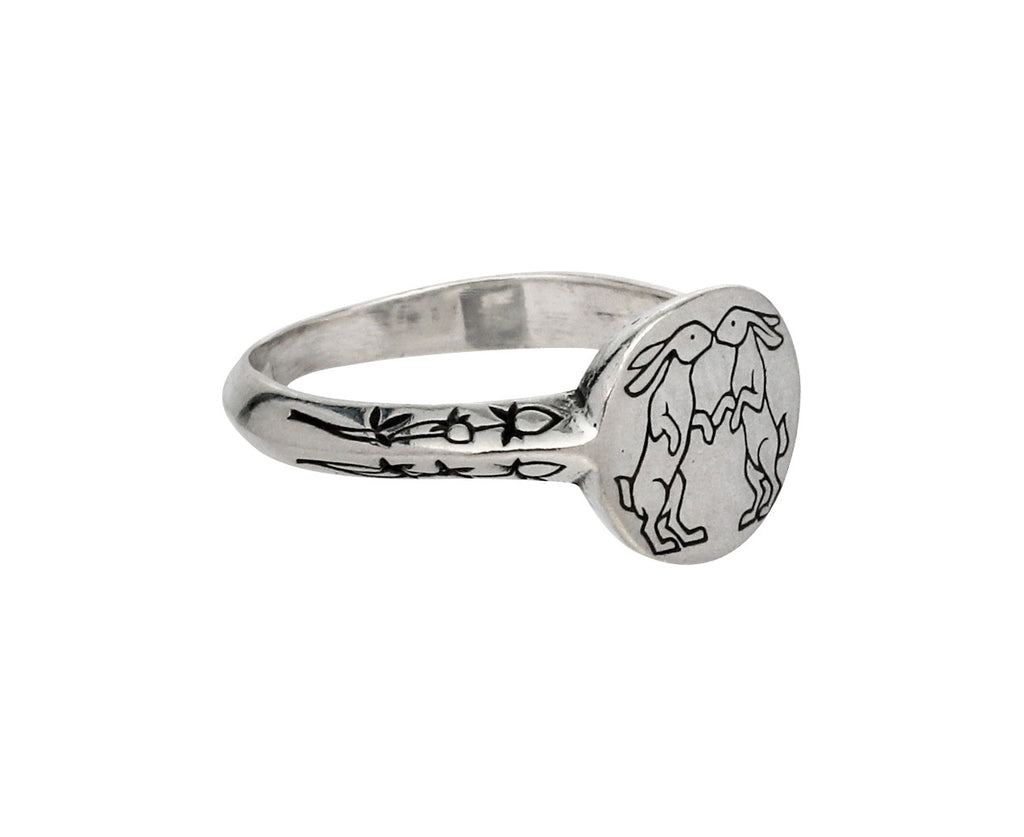 Kissing Rabbits Ring