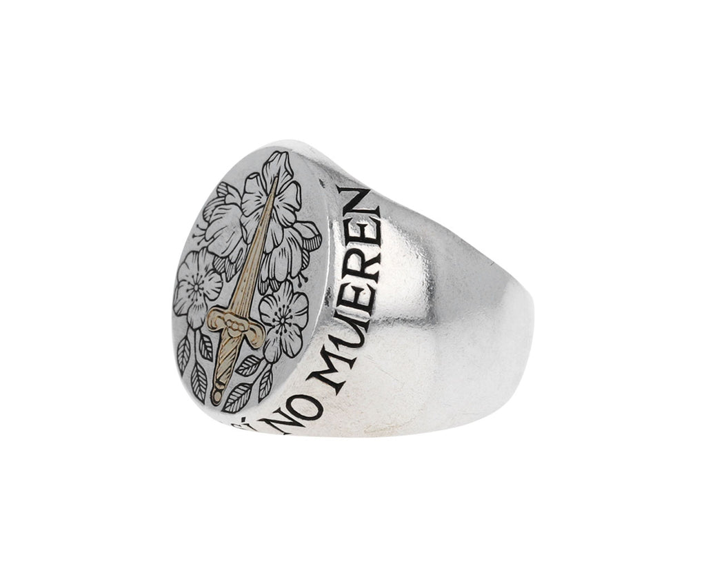 Gold and Silver Kahlo Signet Ring