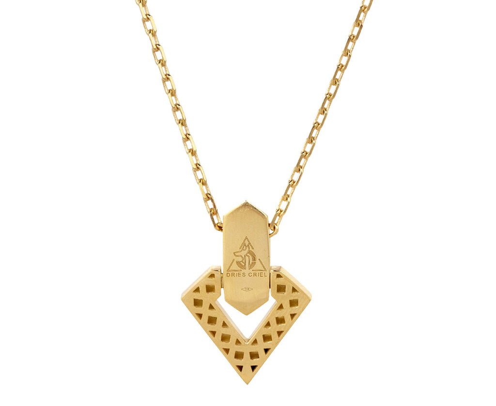 Dries Criel Diamond Bale Brute Pendant Necklace Back View