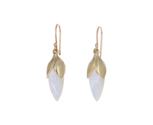 Mother of Pearl Long Flower Bud Earrings