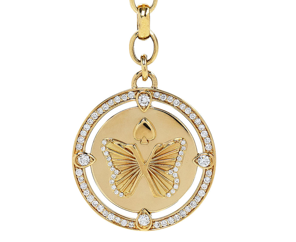 Foundrae Large Reverie Specialty Medallion Heavy Mixed Belcher Chain Necklace Close Up