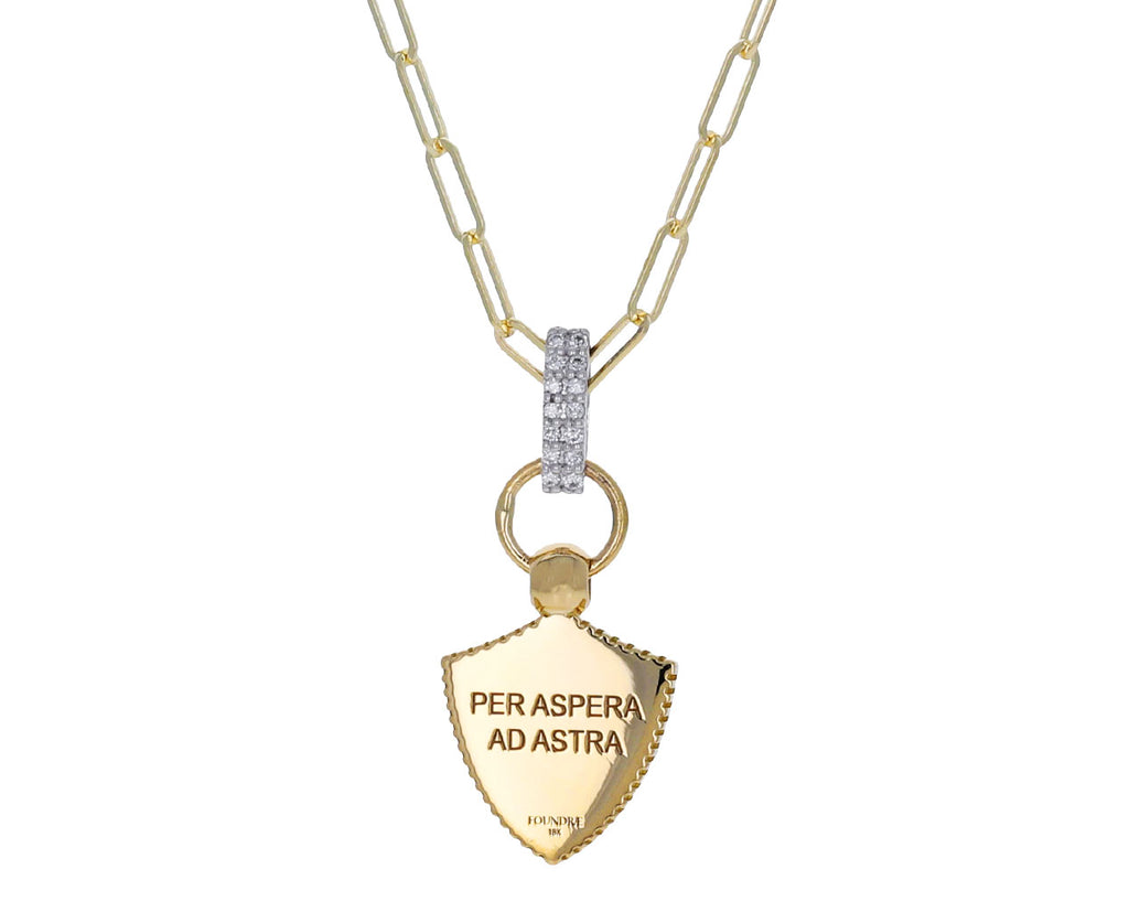 Per Aspera Mini Crest Super Fine Clip Necklace