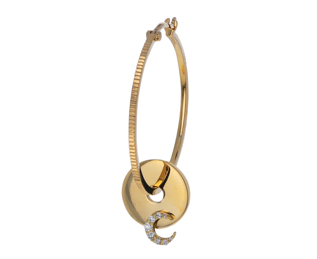 Single Diamond Crescent Symbol Disk Charm ONLY