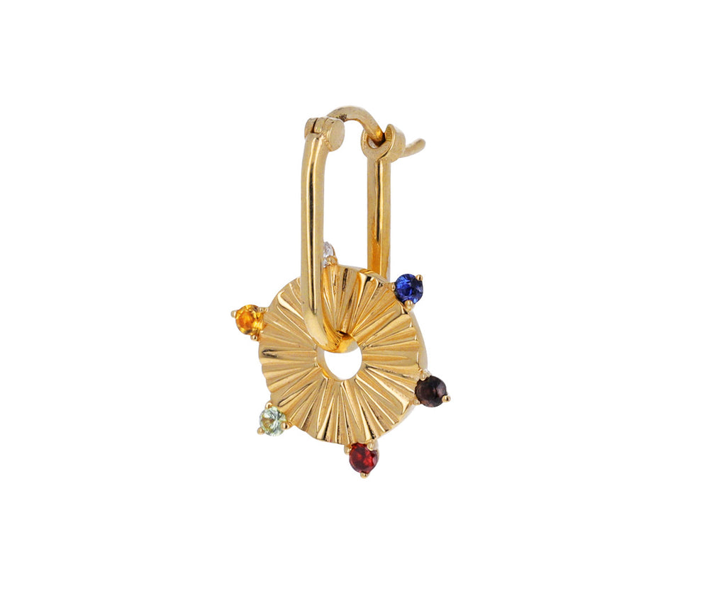 Small Multi Gem Element Disk Charm ONLY