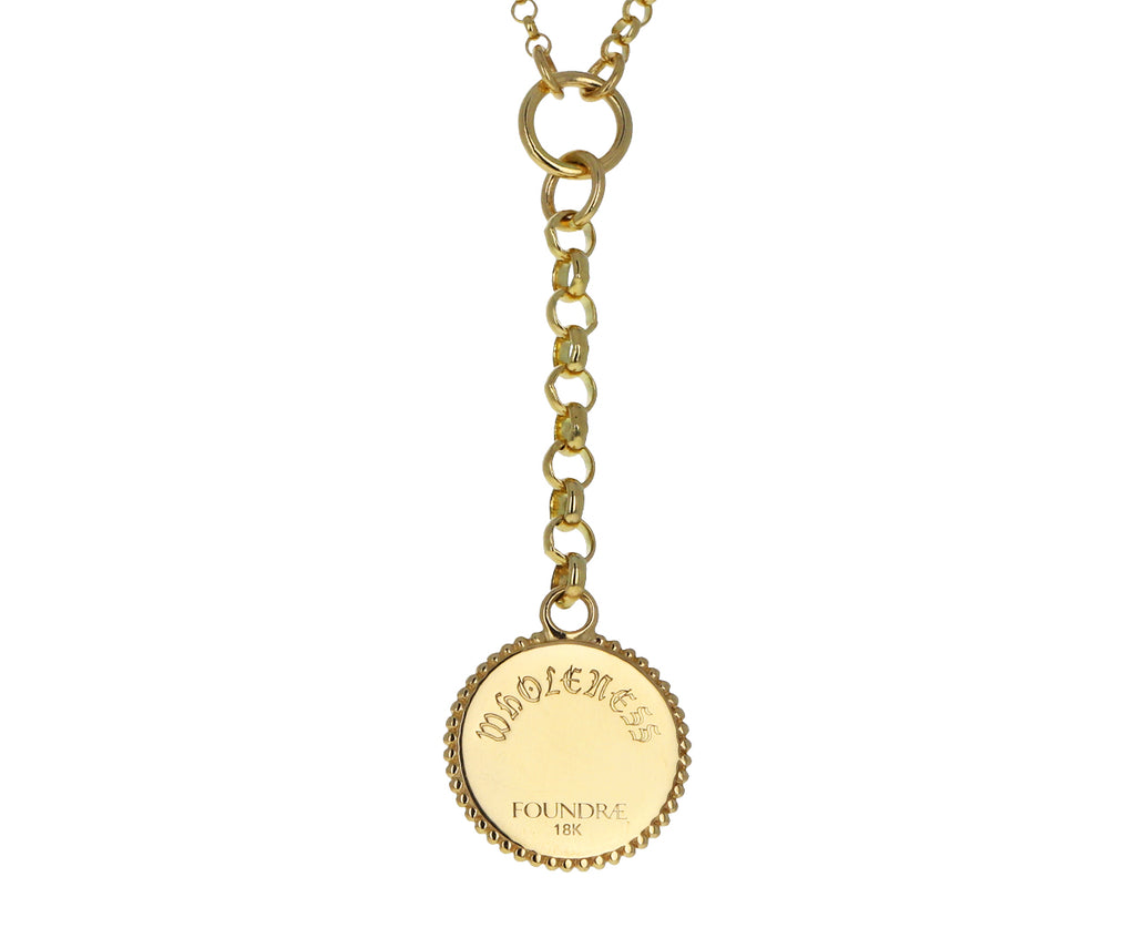 Foundrae Mixed Belcher Chain and Baby Wholeness Medallion Necklace Back