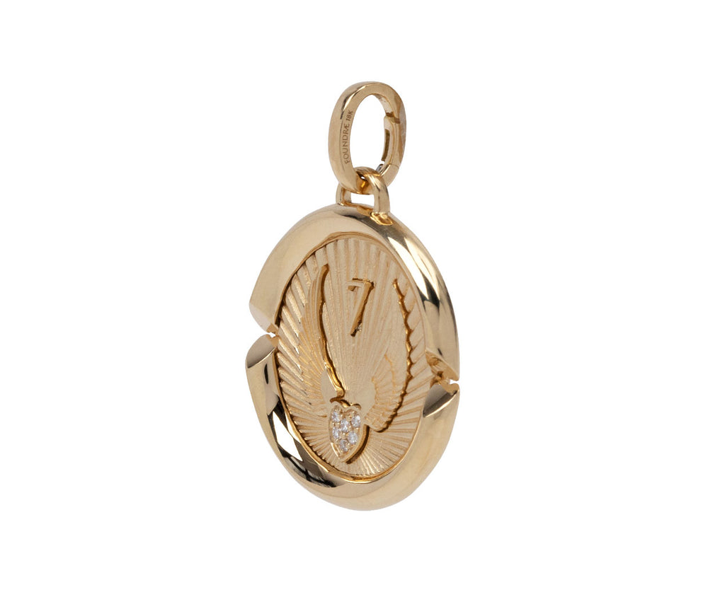 Foundrae Large Beloved Charm Medallion Pendant ONLY Side View