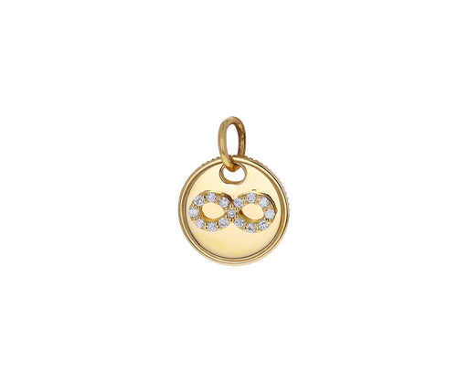 Foundrae Jewelry Diamond Infinity Mini Coin Charm Pendant