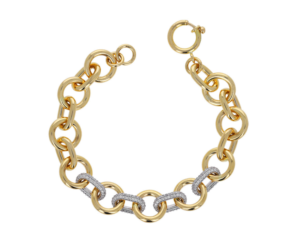 Mixed Diamond Link Chain Bracelet