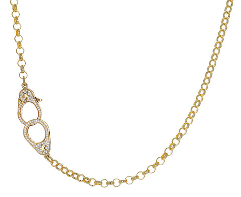 Foundrae Jewelry Medium Belcher Diamond Sister Hook Chain Necklace