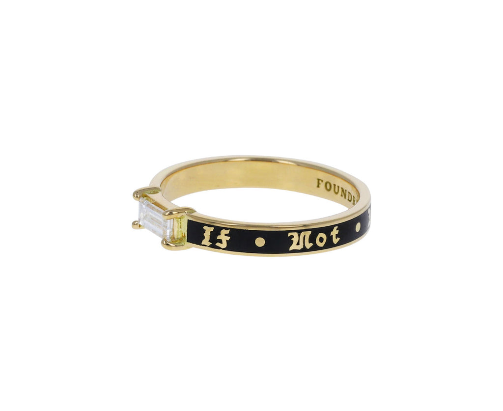 Black Enamel If Not Now When Baguette Diamond Band