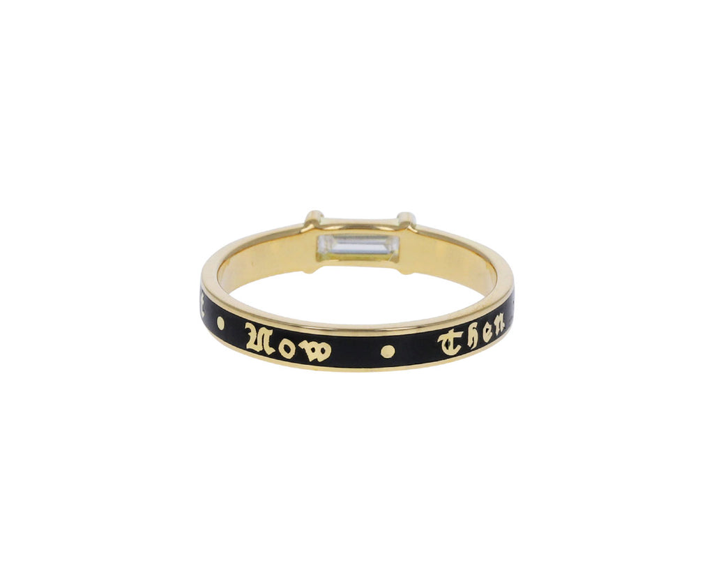 Black Enamel If Not Now When Baguette Diamond Band