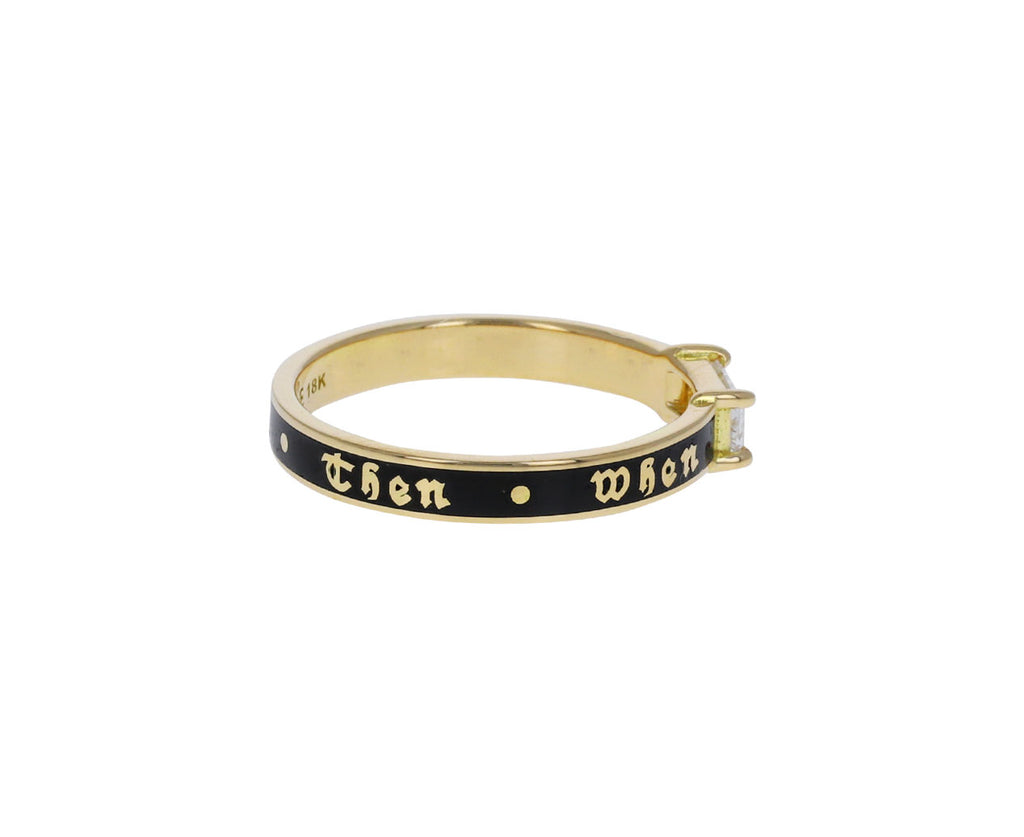 Black Enamel If Not Now When Baguette Diamond Band