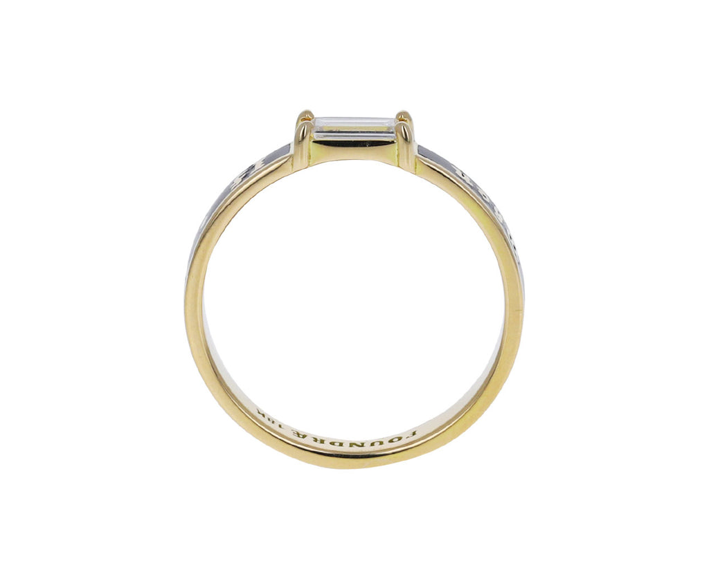 Black Enamel If Not Now When Baguette Diamond Band