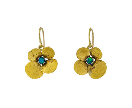 Gold and Opal Hydrangea Earrings - TWISTonline 