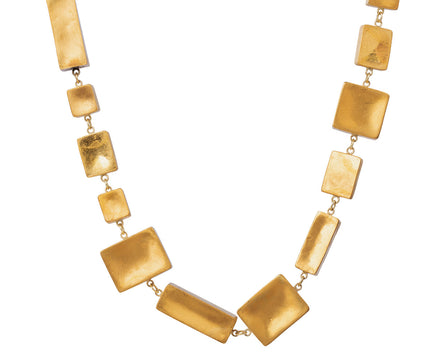 Gold Cubic Bar Necklace