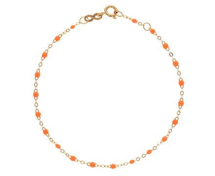 Neon Orange Resin Beaded Bracelet
