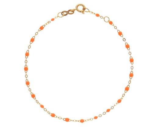 Neon Orange Resin Beaded Bracelet