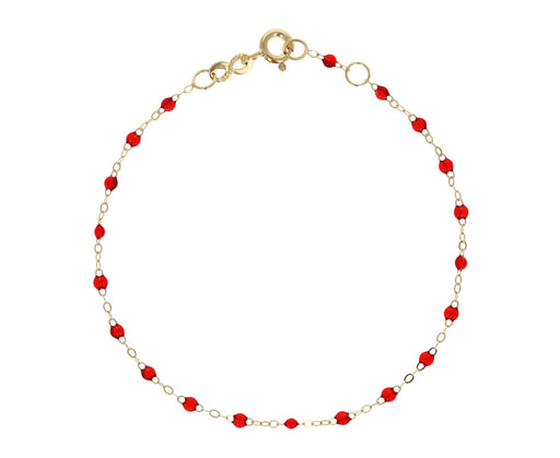Ruby Red Resin Bead Bracelet