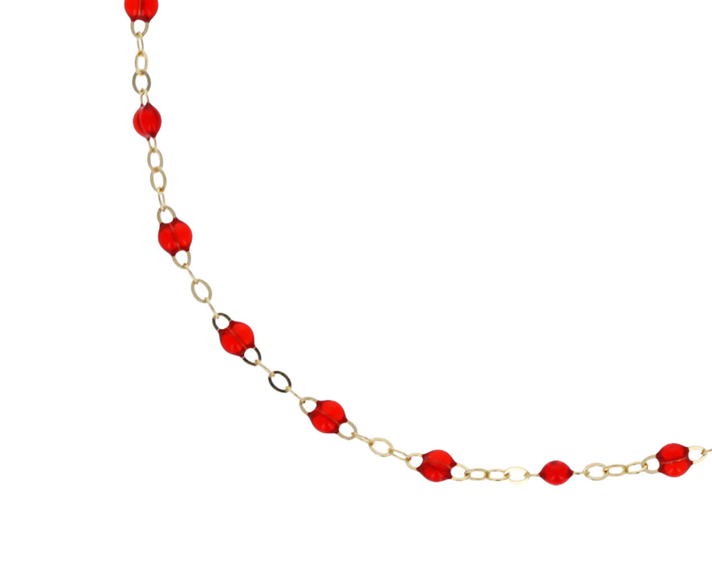 Ruby Red Resin Bead Bracelet