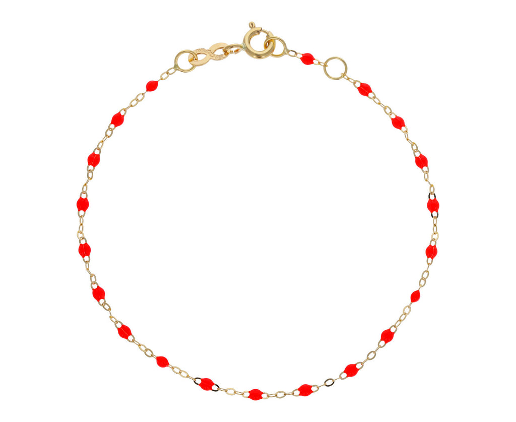 Coral Resin Beaded Bracelet
