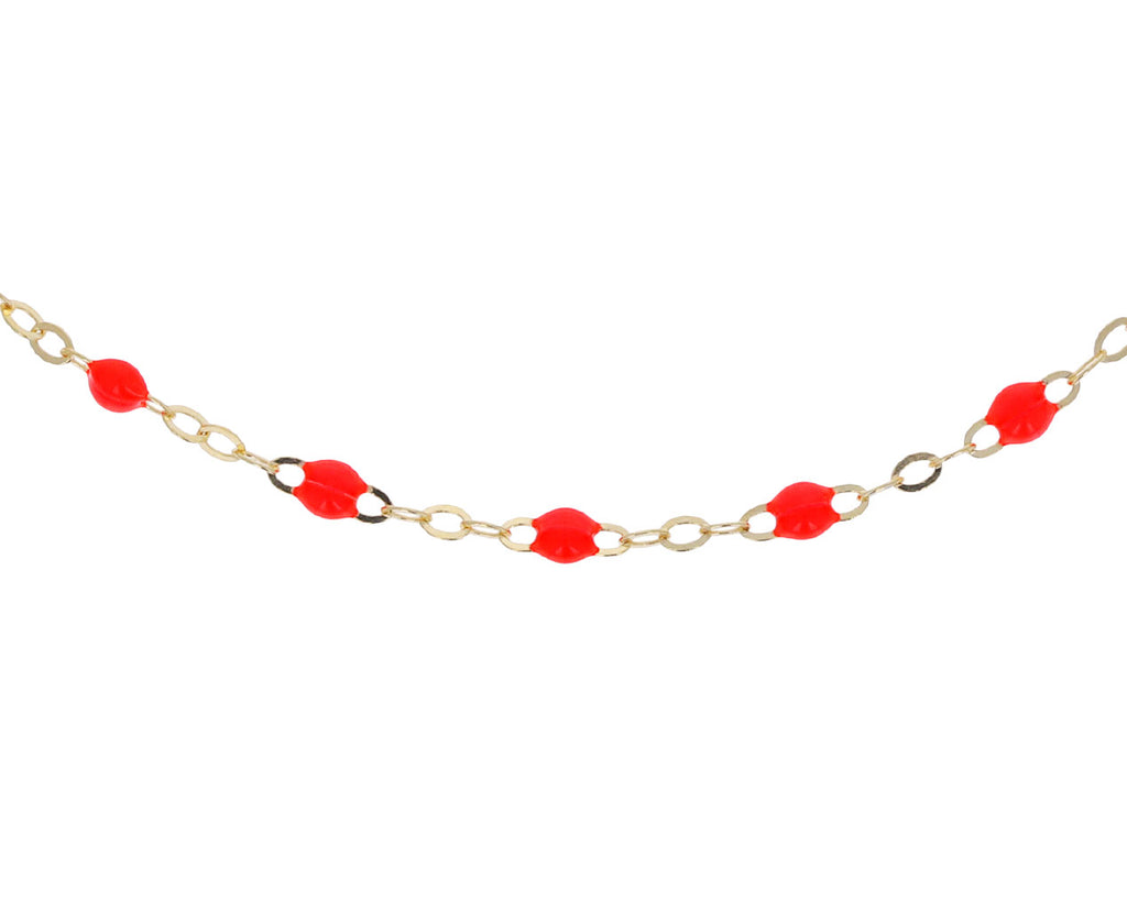 Coral Resin Beaded Bracelet