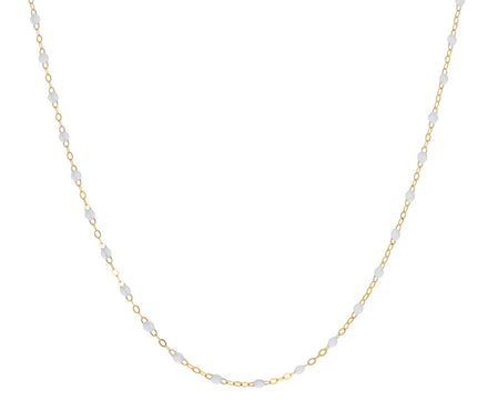Short White Resin Beaded Necklace
