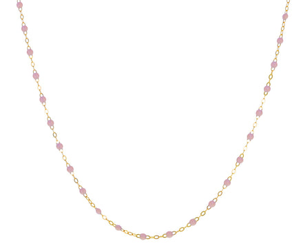 Short Baby Pink Resin Beaded Necklace