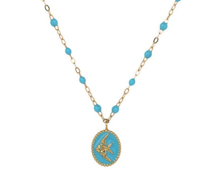 Turquoise Angelfish Pendant Necklace