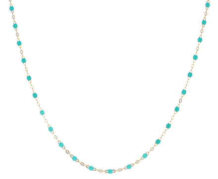 Short Water Green Resin Beaded Necklace