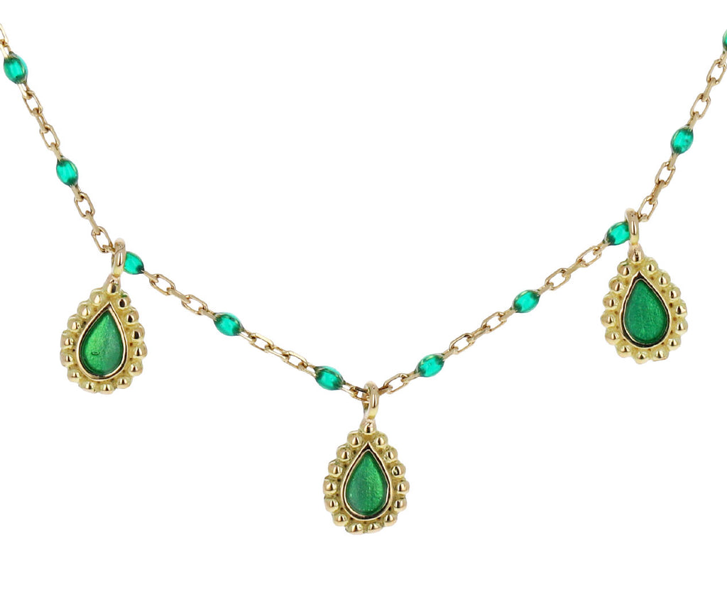 Emerald Green Resin Lucky Cashmere Necklace