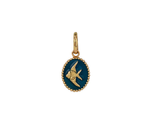 Blue Sapphire Enamel Angelfish Charm ONLY