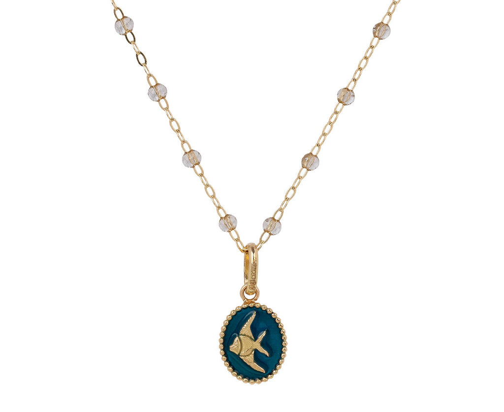 Blue Sapphire Enamel Angelfish Charm ONLY