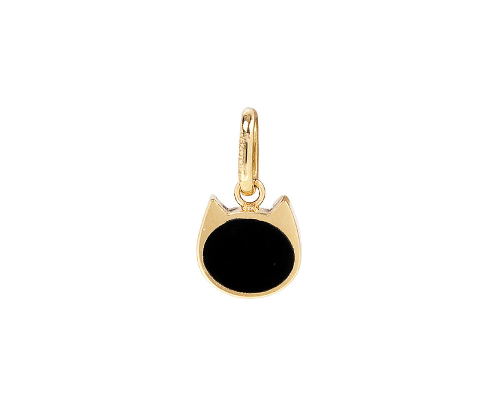 Black Enamel Cat Pendant ONLY