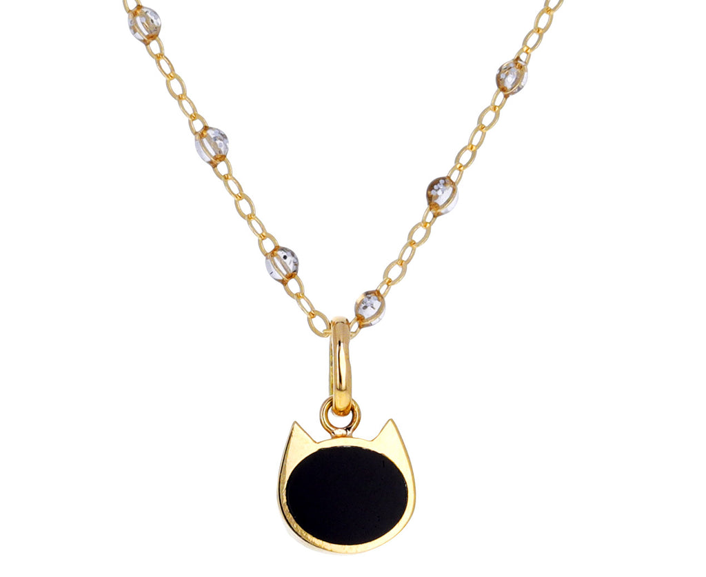 Black Enamel Cat Pendant ONLY