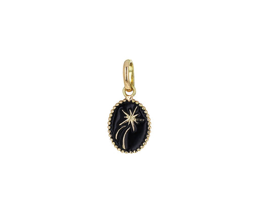 Black Enamel Oval Shooting Star Pendant ONLY