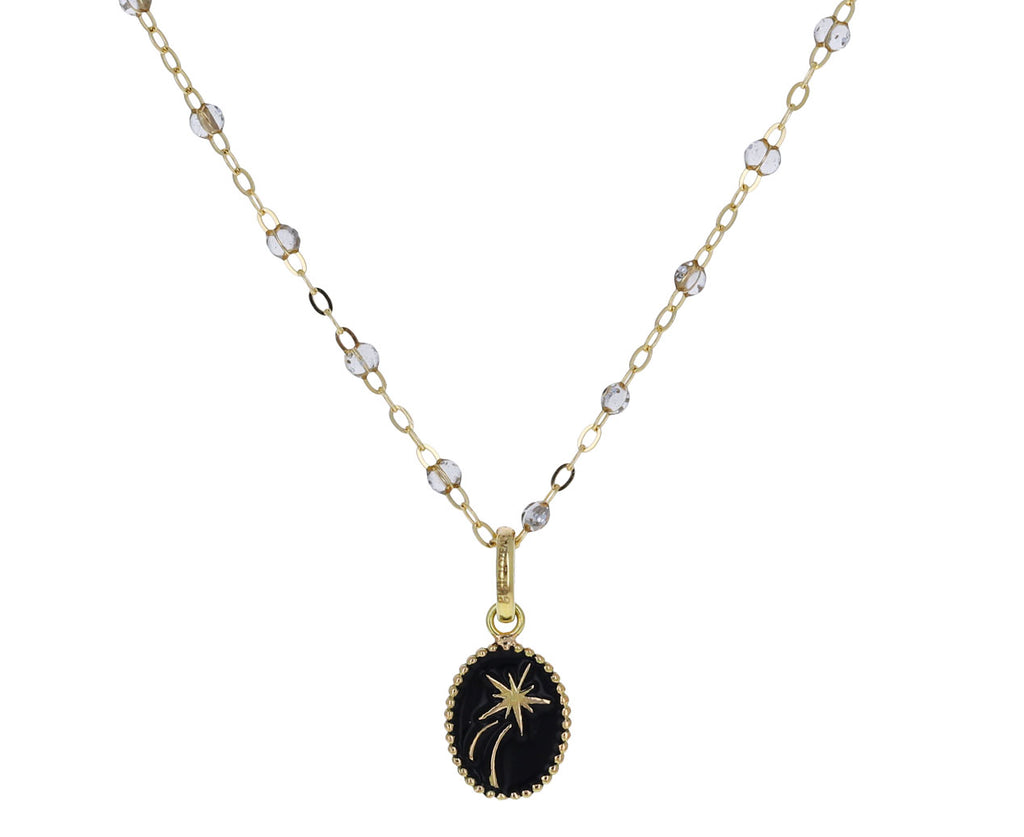 Black Enamel Oval Shooting Star Pendant ONLY