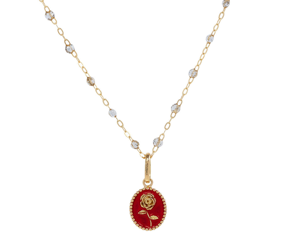 Poppy Red Enamel Rose Charm ONLY