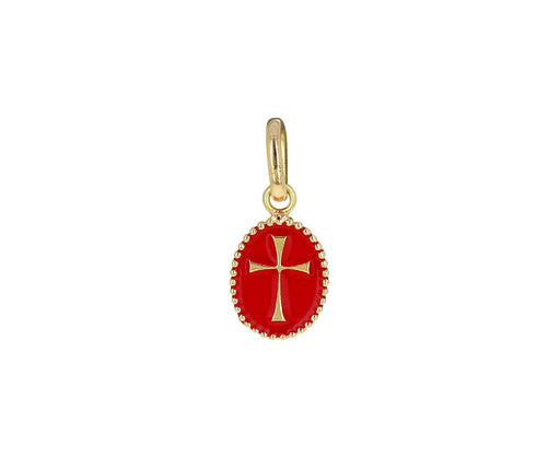 Poppy Enamel Oval Cross Pendant ONLY