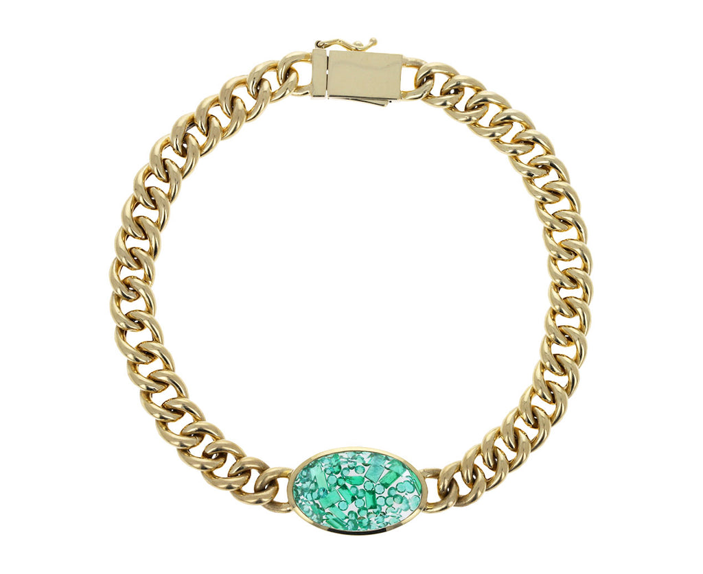 Emerald Kaleidoscope Shaker Curb Chain Bracelet