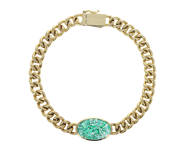 Objet-a Curb Chain Earrings, Sapphire