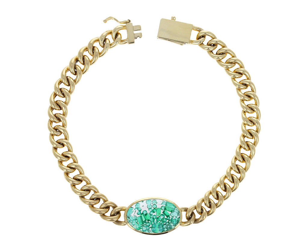 Emerald Kaleidoscope Shaker Curb Chain Bracelet