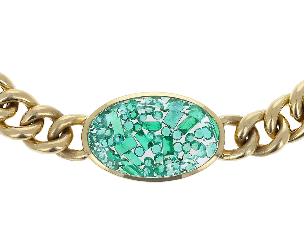 Emerald Kaleidoscope Shaker Curb Chain Bracelet